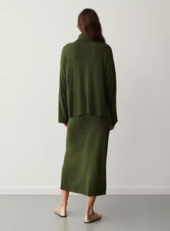 FINERY Thea Knitted Skirt 16 -GlamMode Store tuc143877846 Khaki R Z003A