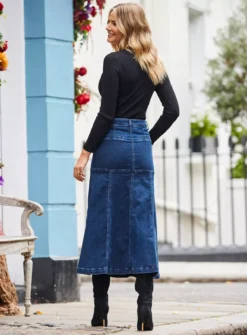 SOSANDAR Panelled Skirt With Fullness 20 -GlamMode Store tuc144028782 Blue R Z003A