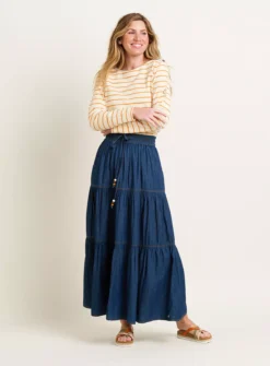 BRAKEBURN Denim Maxi Skirt 14 -GlamMode Store tuc144063481 Blue R Z001A