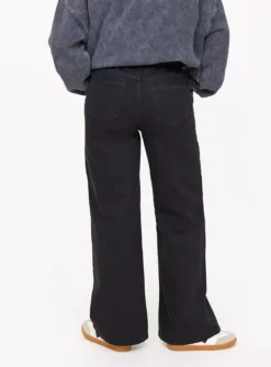 Black Wide Leg Denim Jeans 18S