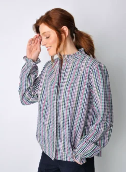 BURGS Pannier Womens Frill Long Sleeve Shirt Multi Coloured 12 -GlamMode Store tuc144148160 Multi20Coloured R Z001A