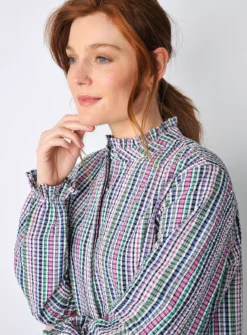 BURGS Pannier Womens Frill Long Sleeve Shirt Multi Coloured 12 -GlamMode Store tuc144148160 Multi20Coloured R Z003A