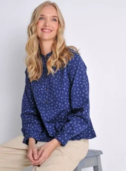 BURGS Abbey Womens Printed Piped Shirt 16 10 BURGS Abbey Womens Printed Piped Shirt 16 -GlamMode Store tuc144149904 Navy R Z001A