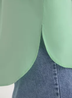 SIMPLY BE Relaxed Cotton Poplin Shirt 32 9 SIMPLY BE Relaxed Cotton Poplin Shirt 32 -GlamMode Store tuc144168806 Green R Z004A