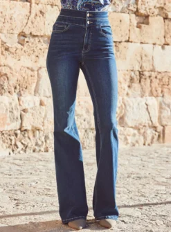 SOSANDAR Black Blue Contour Waist Kickflare 12 -GlamMode Store tuc144174456 Dark20Blue R Z002A