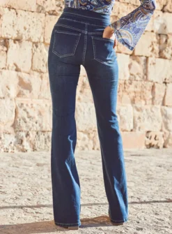 SOSANDAR Black Blue Contour Waist Kickflare 18