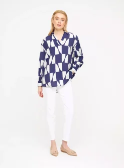 Navy Geo Print Popover Shirt 16 -GlamMode Store tuc144195994 Multi20Coloured R Z002A