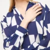 Navy Geo Print Popover Shirt 16 1 Navy Geo Print Popover Shirt 16 -GlamMode Store tuc144195994 Multi20Coloured R Z003A