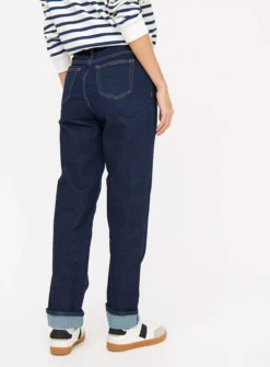 Dark Denim Relaxed Straight Leg Jeans 12S