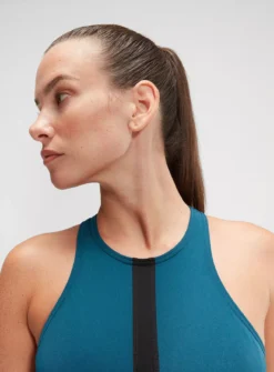 SPEEDO Womens Colourblock Highneck Crossback Swimsuit 16