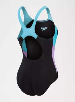 SPEEDO Womens Colourblock Splice Muscleback Swimsuit 6 -GlamMode Store tuc144265690 Black R Z002A