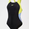 SPEEDO Womens Colourblock Splice Muscleback Swimsuit 14 -GlamMode Store tuc144265833 Black R Z003A