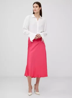 FRENCH CONNECTION Ennis Satin Midaxi Slip Skirt XL -GlamMode Store tuc144278221 Pink R Z001A 1