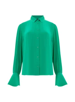 FRENCH CONNECTION Cecile Crepe Shirt XL 9 FRENCH CONNECTION Cecile Crepe Shirt XL -GlamMode Store tuc144278722 Green R Z004A
