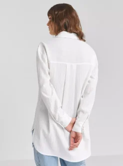 SIMPLY BE Textured Relaxed Shirt 32 -GlamMode Store tuc144318624 White R Z002A