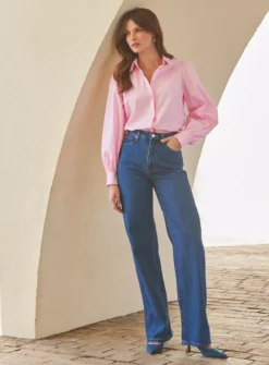SOSANDAR Hot Pink Relaxed Fit Blouson Sleeve Shirt 10 9 SOSANDAR Hot Pink Relaxed Fit Blouson Sleeve Shirt 10 -GlamMode Store tuc144373826 Pink R Z004A