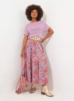 JOE BROWNS Paisley Print Shirred Maxi Skirt 12