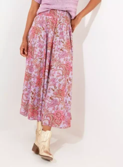 JOE BROWNS Paisley Print Shirred Maxi Skirt 16 -GlamMode Store tuc144404442 Purple R Z003A 1