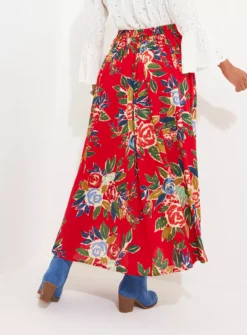 JOE BROWNS Tie Waist Floral Maxi Skirt 16 -GlamMode Store tuc144404805 Red R Z004A