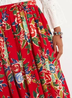 JOE BROWNS Tie Waist Floral Maxi Skirt 16 -GlamMode Store tuc144404805 Red R Z005A