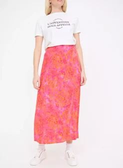 Bright Pink Leopard Print Column Skirt18 -GlamMode Store tuc144438301 Pink R Z001A