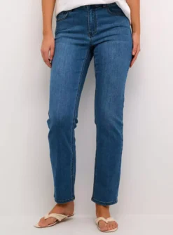 KAFFE Sinem Ankle Length Straight Leg Jeans Dark Denim 18 -GlamMode Store tuc144670521 Dark20Denim R Z001A 1