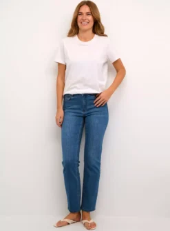 KAFFE Sinem Ankle Length Straight Leg Jeans Dark Denim 12 -GlamMode Store tuc144670521 Dark20Denim R Z003A