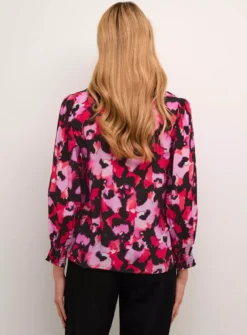 KAFFE Tanya Printed 3/4 Sleeve Shirt Pink 14
